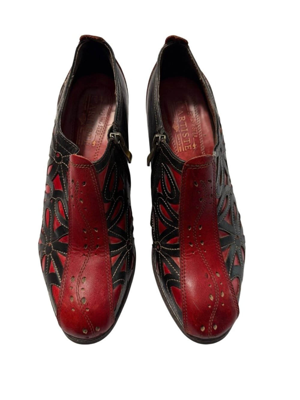 LArtiste Leather Floral Ankle Booties - Picture 8 of 9